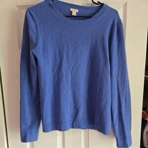 J Crew wool Blend Pullover Round Neck Sweater Blue Womens Medium teddy